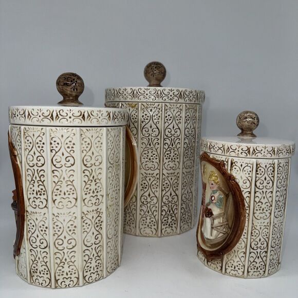 Sears Roebuck '78 Country Coordinates Canisters Salt N Pepper Napkin Holder SET - Picture 6 of 13